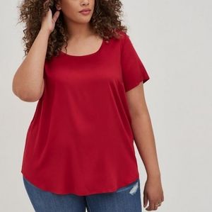 Torrid Abbey Blouse Stretch Challis Red